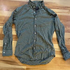 Bonobos Olive Checkered Casual Shirt
